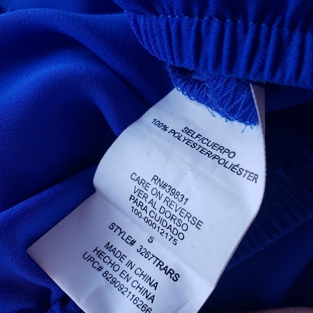 XOXO Royal Blue & Silver Blouse Top Small - Picture 7 of 8